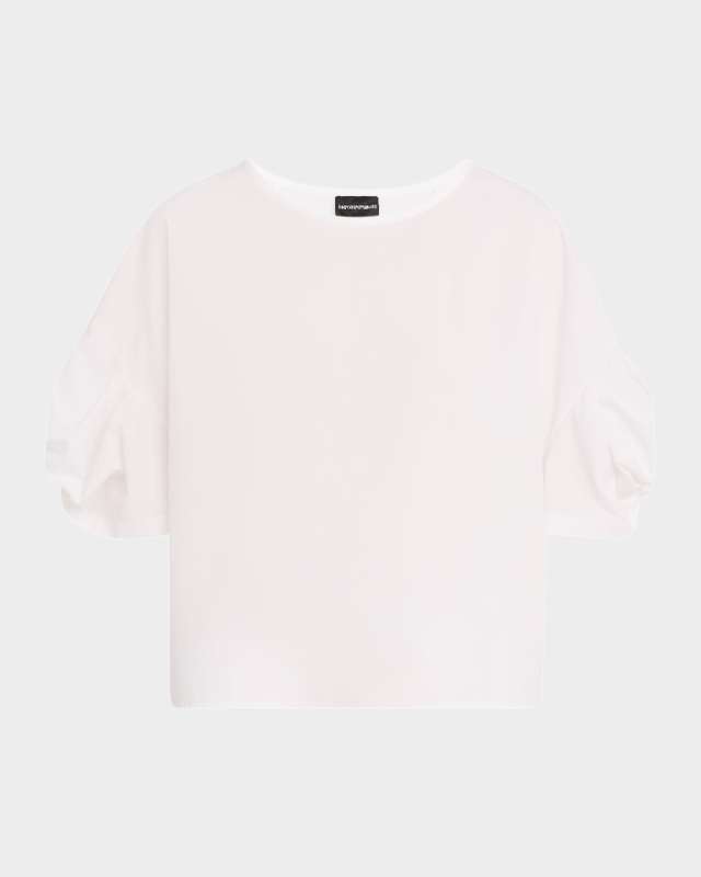 Puff-Sleeve Cotton Poplin Blouse